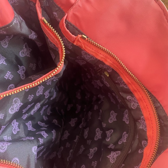 Vintage Pink Anna Sui Quilted Purse with Butterfly Keychain - Picture 7 of 9